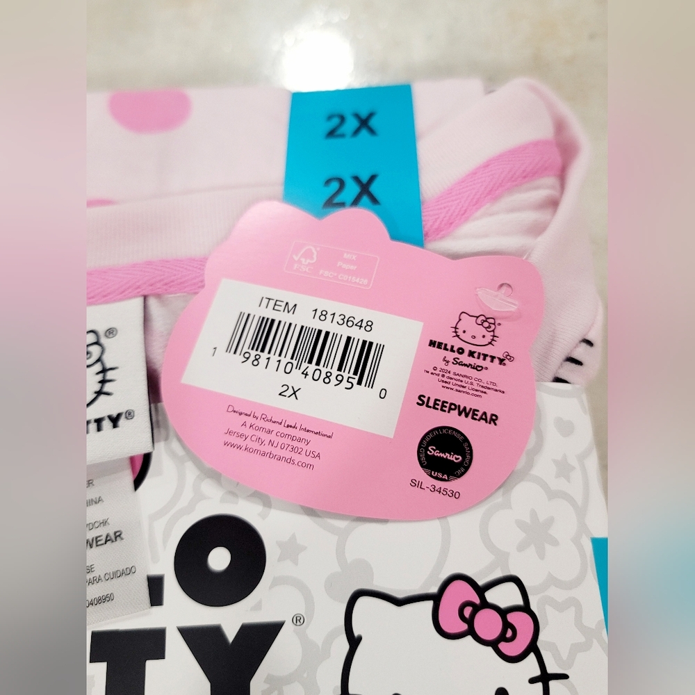Hello Kitty Sanrio Womens 2pc Pink Knit Lounge PJ Set Long Sleeve Top Jogger - Picture 11 of 16